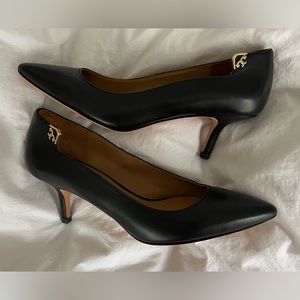 Tory Burch never worn black leather heels size 7.5